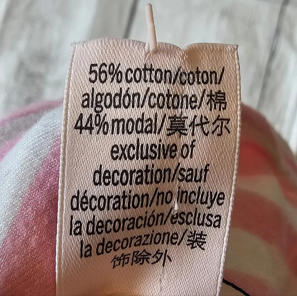 Victoria's Secret •XS• White Pink Striped Sleep Shirt Button Heart Detail sides - Picture 7 of 10